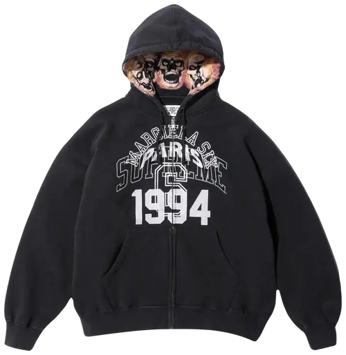 Zip Up Hooded Sweatshirt 'Black'