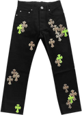 Leopard neon cross pants